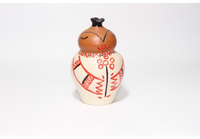 Puşculiţă ceramică pictată mare